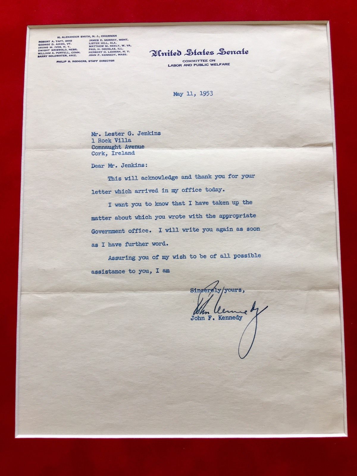 JOHN F. KENNEDY * JSA COA * Scarce Authentic JFK AUTOGRAPH Signed * President