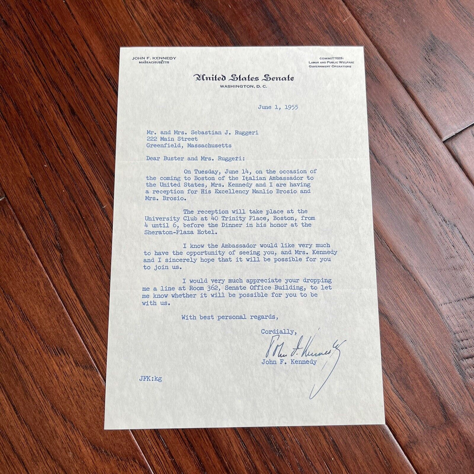 JOHN F. KENNEDY * JSA * Full Signature Autograph Letter Signed to WWII Friend