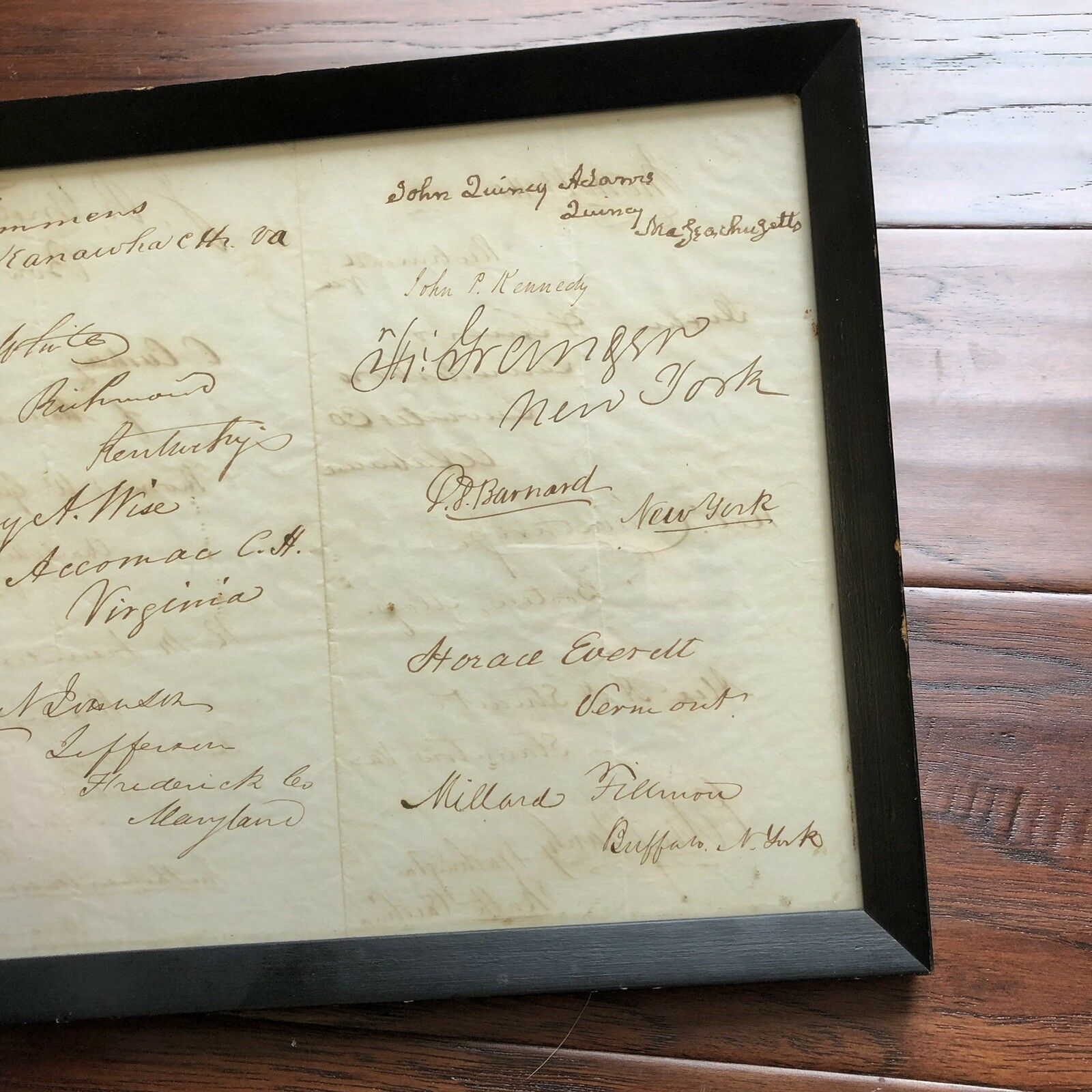 JOHN QUINCY ADAMS & MILLARD FILLMORE + Others * Hand Signed Autograph Pages *