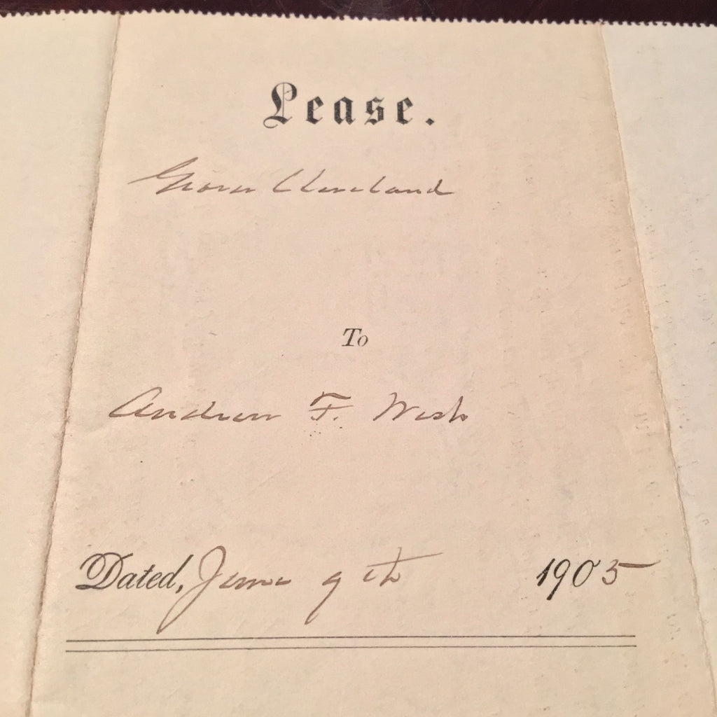 GROVER CLEVELAND * SIGNED 8x AUTOGRAPH Handwritten WESTLAND Lease * President
