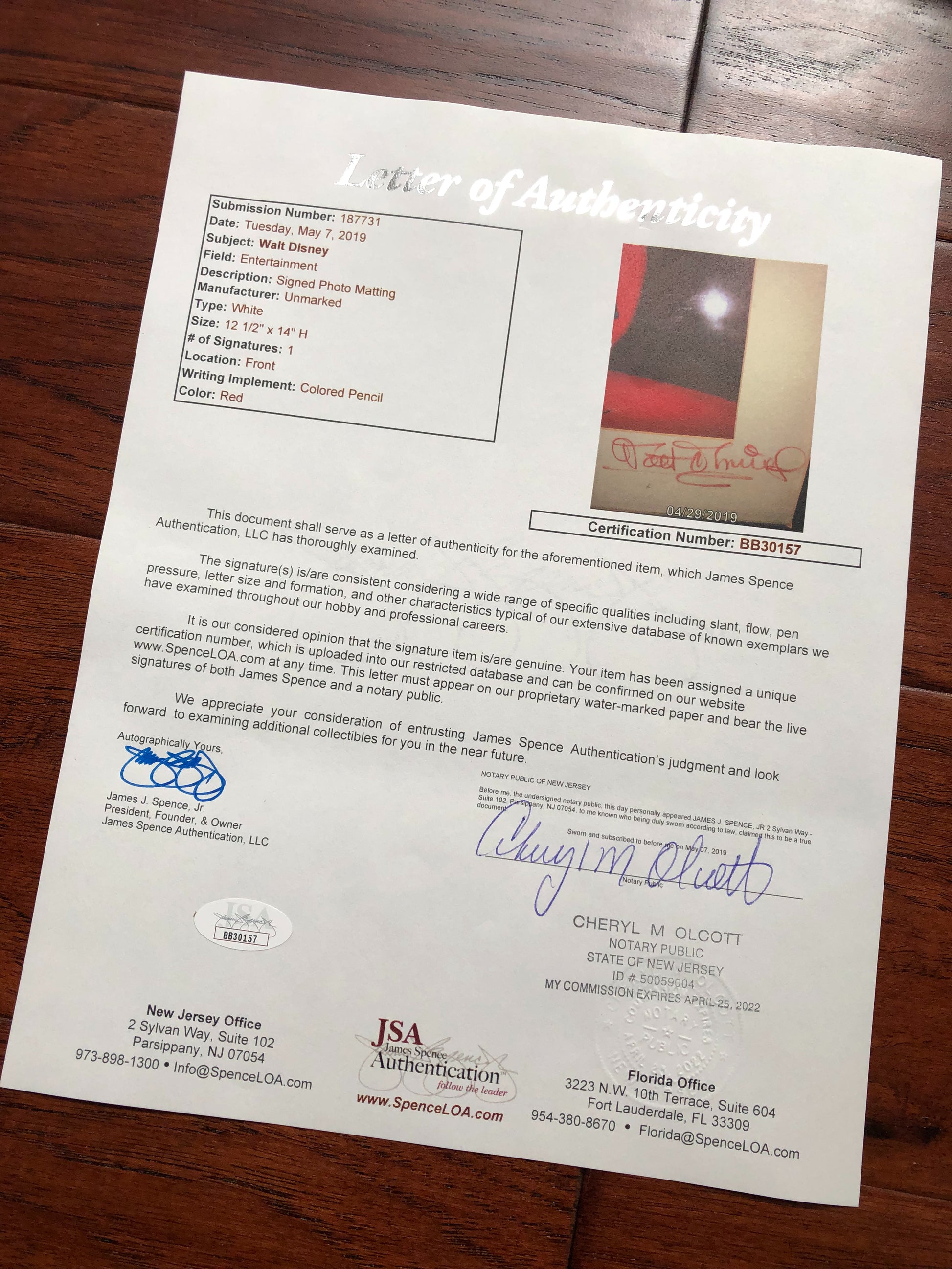 WALT DISNEY * JSA LOA * Original Donald Duck Cel Signed * Deh Fuehrer's Face
