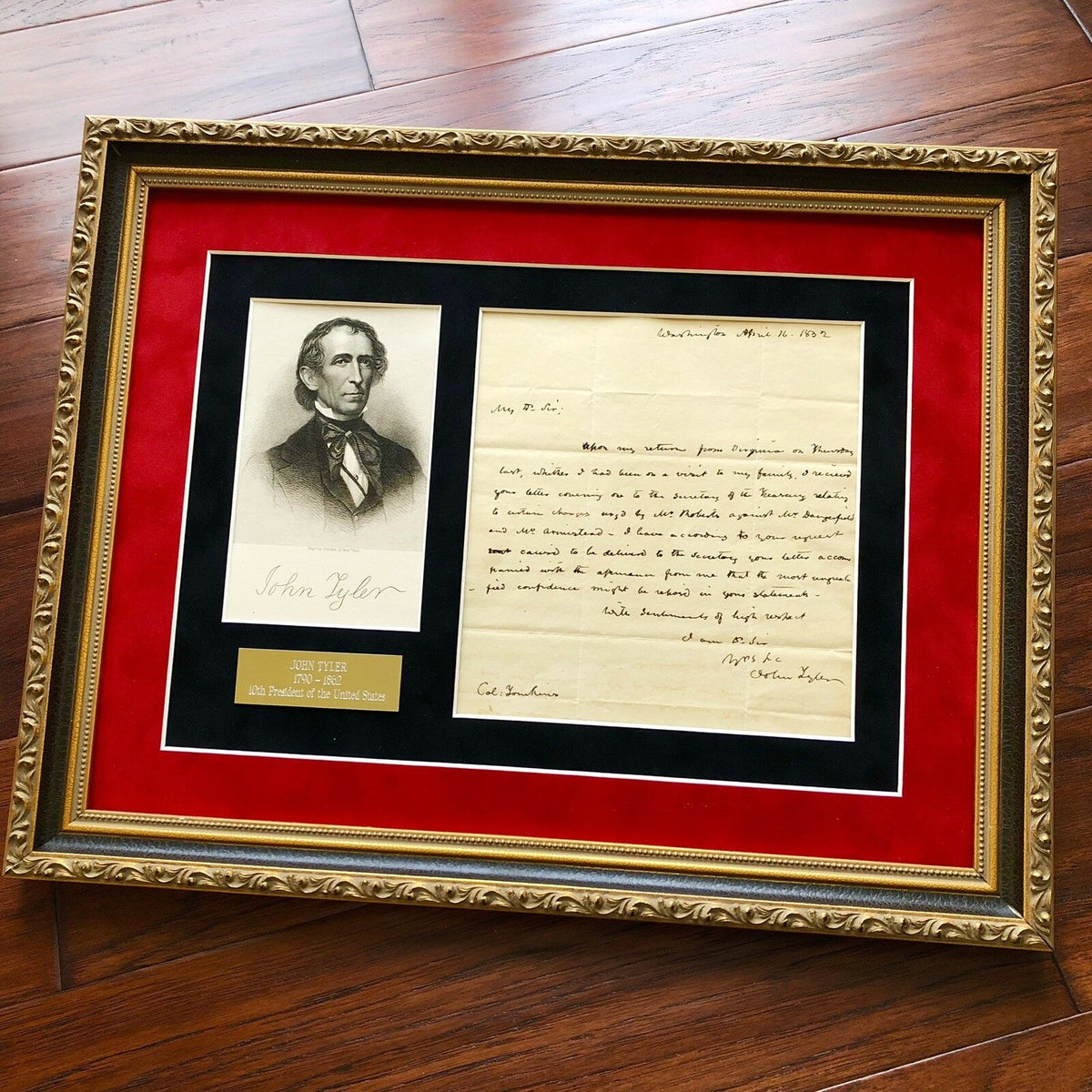 JOHN TYLER * BAS LOA * Handwritten Autograph 1832 Letter Signed * President