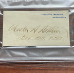 CHESTER A. ARTHUR * PSA/DNA * AUTOGRAPH White House Card SIGNED * as PRESIDENT