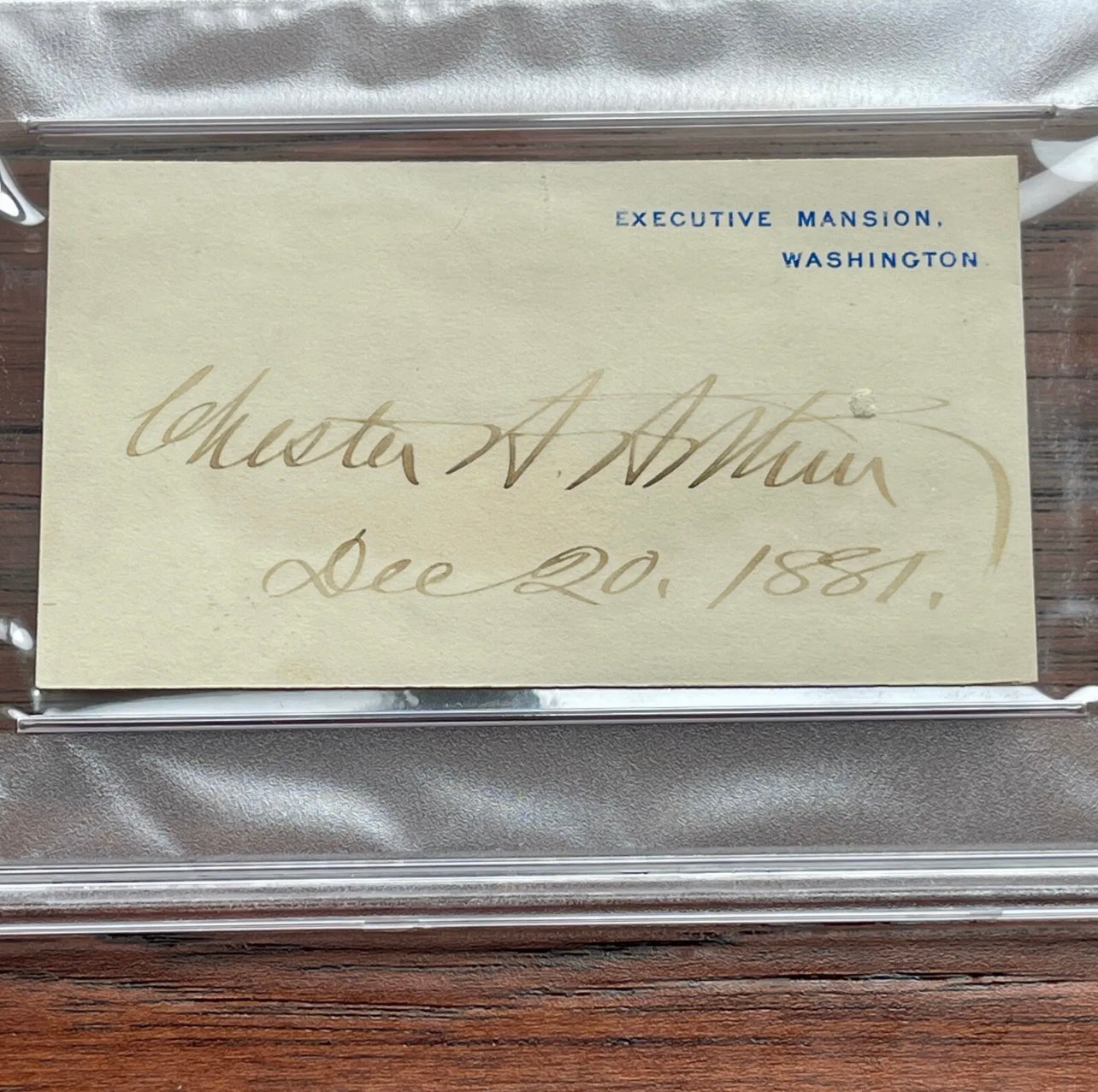 CHESTER A. ARTHUR * PSA/DNA * AUTOGRAPH White House Card SIGNED * as PRESIDENT