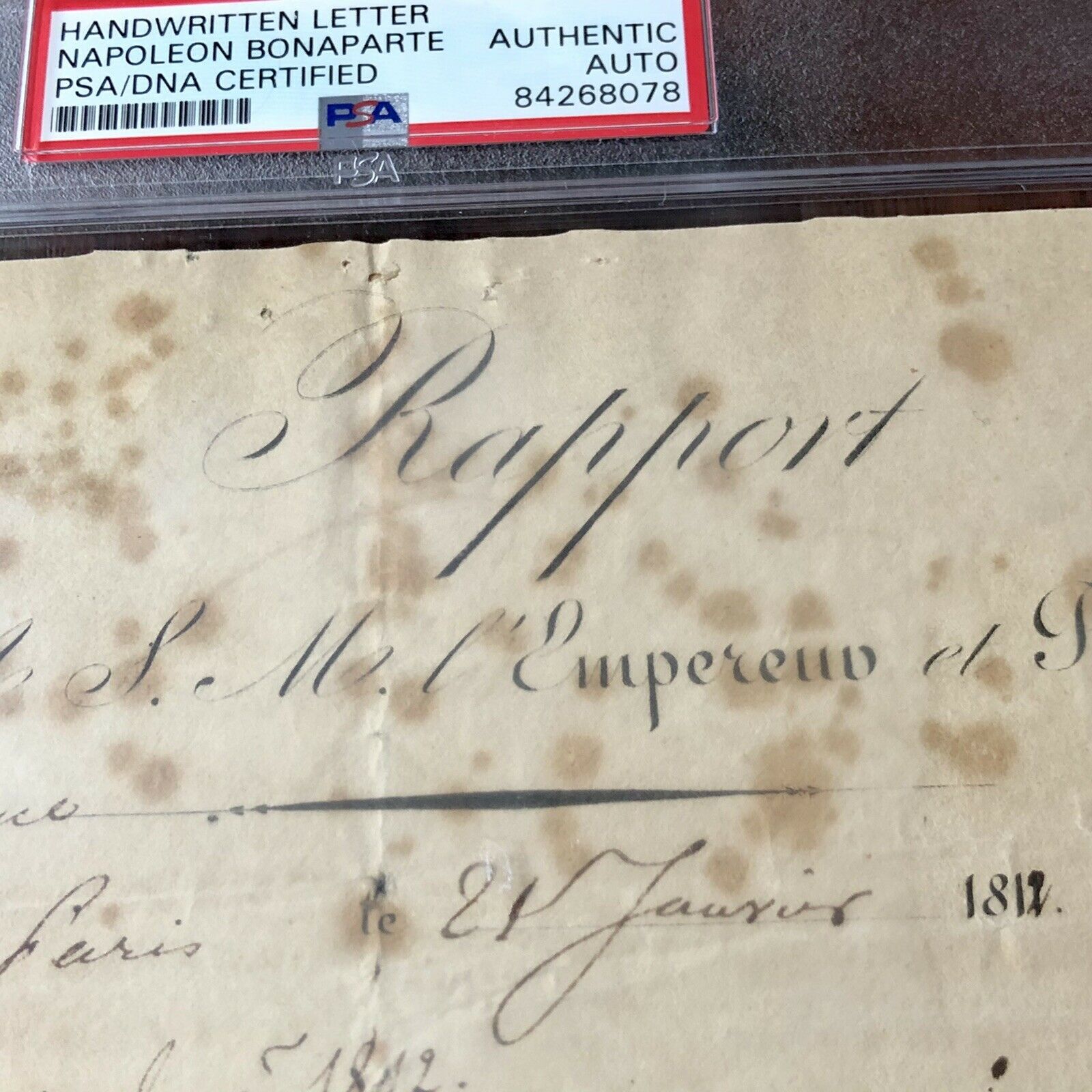 Napoleon Bonaparte * PSA/DNA Slabbed * Encapsulated Autograph Signed Document *
