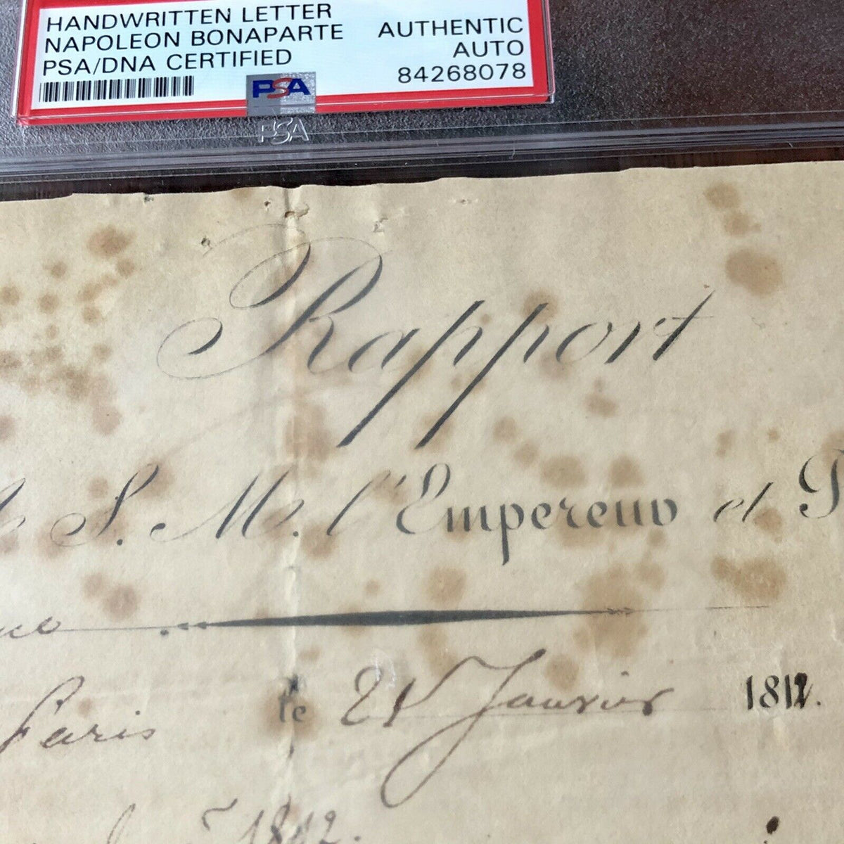 Napoleon Bonaparte * PSA/DNA Slabbed * Encapsulated Autograph Signed Document *
