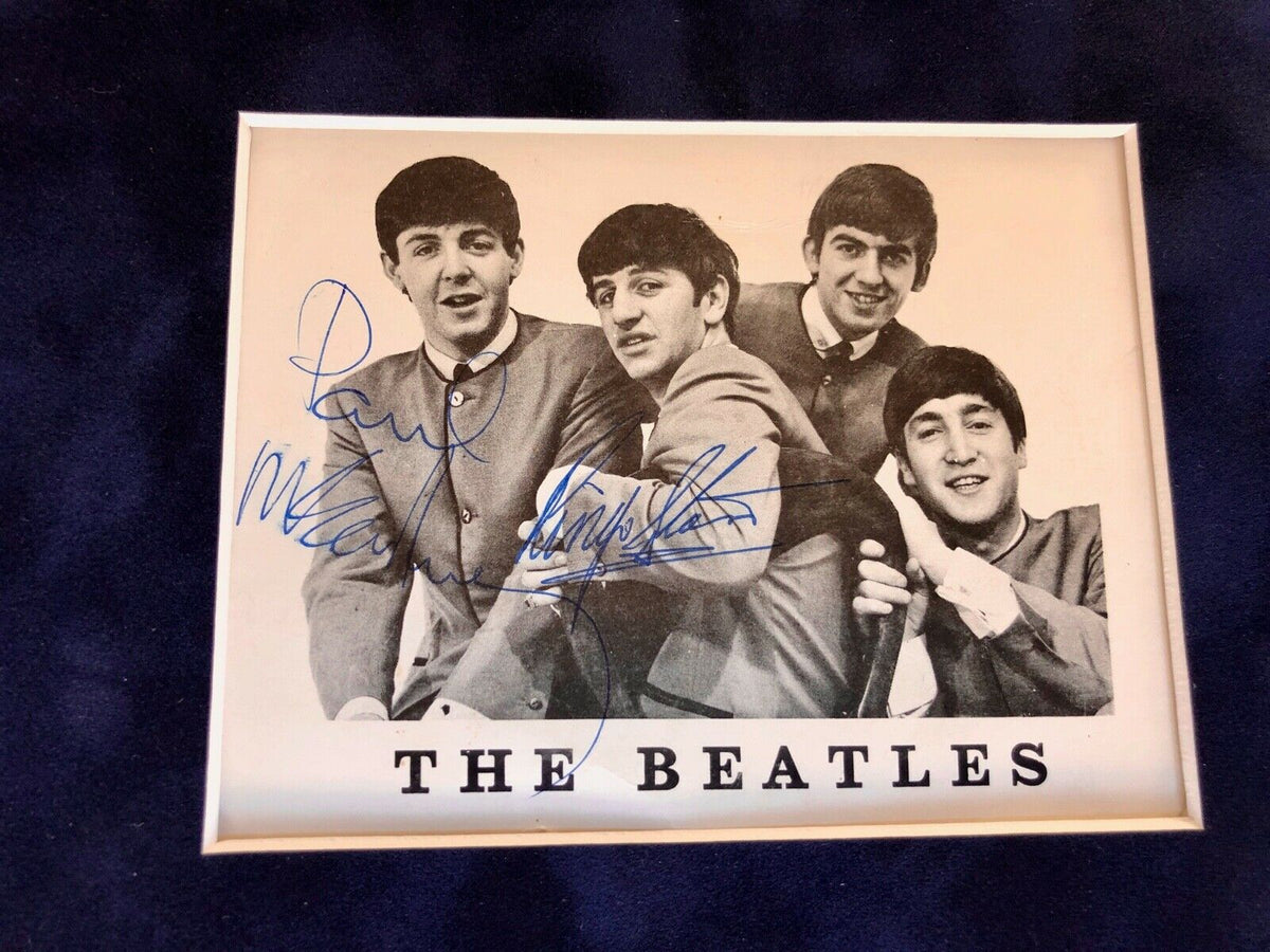 PAUL MCCARTNEY + RINGO STARR SIGNED Beatles PEPPER Autographs Gold Record * COA