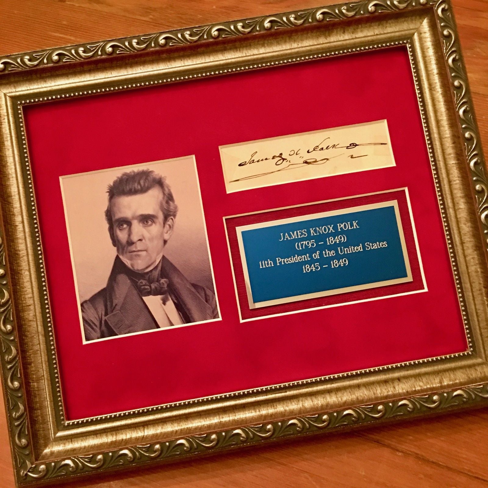 President JAMES K. POLK Scarce Cut Signature AUTOGRAPH SIGNED COA