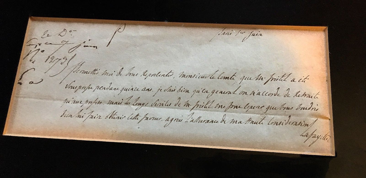 MARQUIS DE LAFAYETTE Authentic AUTOGRAPH Letter SIGNED * Revolutionary War * COA