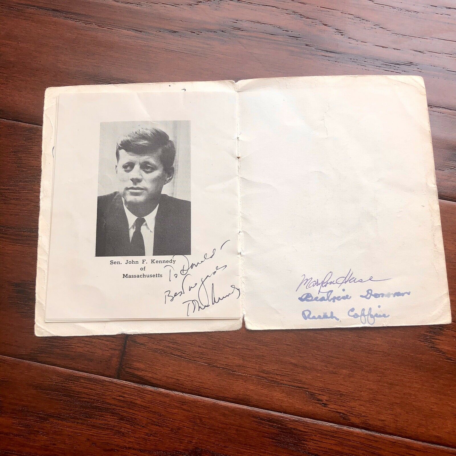 JOHN F. KENNEDY * JSA LOA * Autograph Photo Signed As Senator In Dinner Program