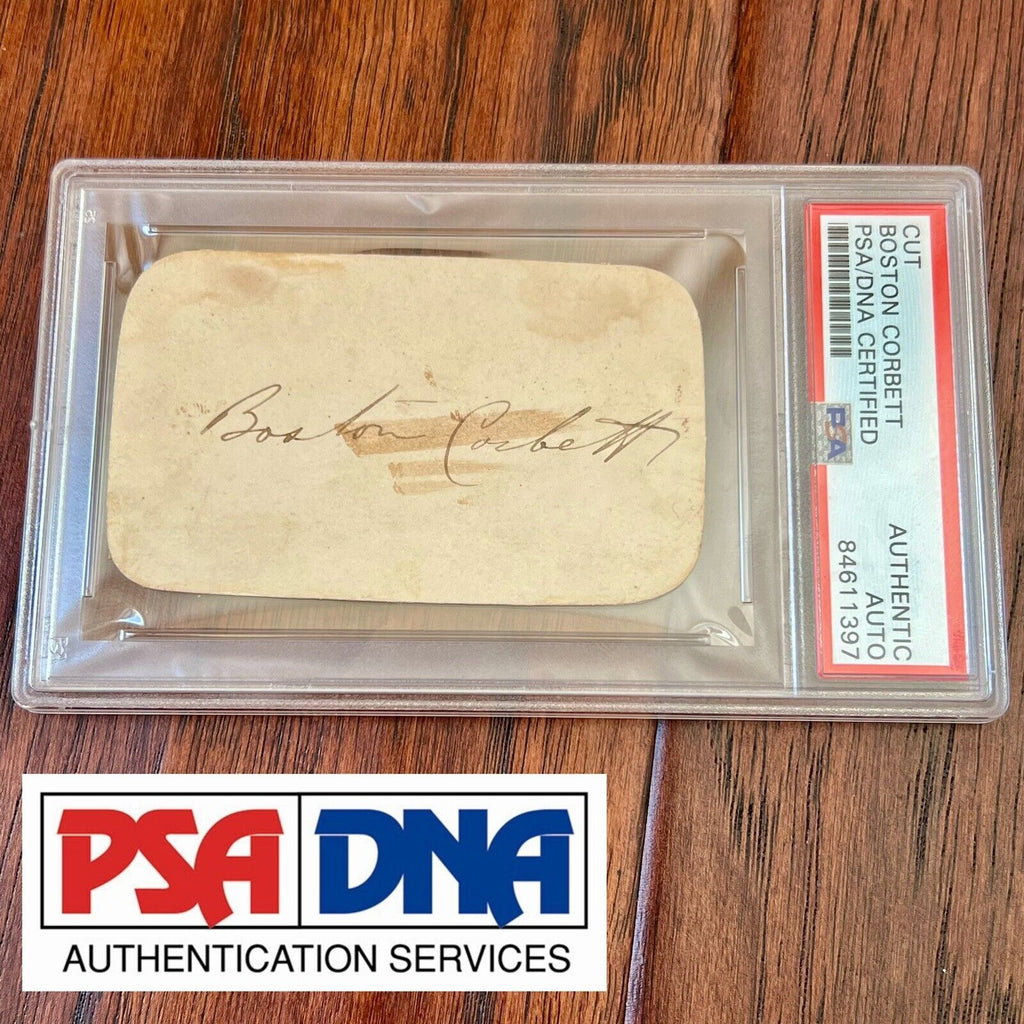 BOSTON CORBETT * PSA/DNA * Autograph Signed Bible Verse Abraham Lincoln Avenger`
