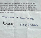 PRINCESS DIANA & KING CHARLES * PSA * Autograph WEDDING GIFT Letter Signed 1981