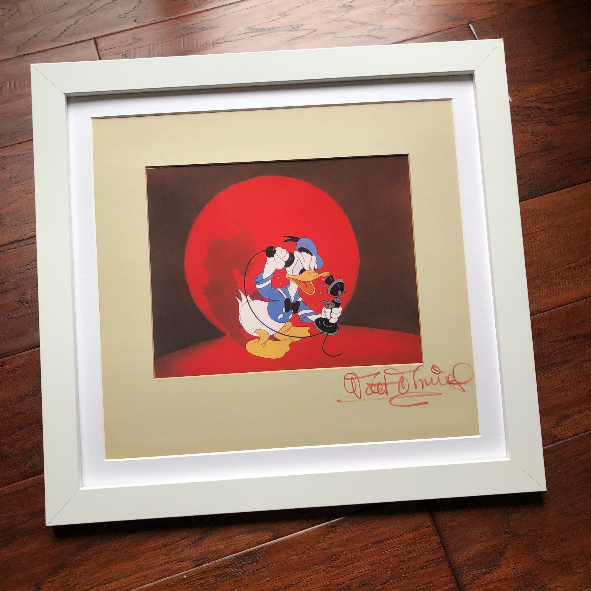 WALT DISNEY * JSA LOA * Original Donald Duck Cel Signed * Deh Fuehrer's Face