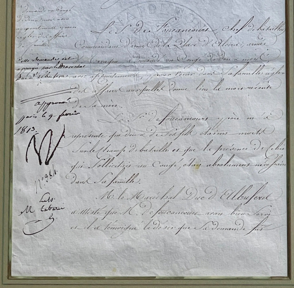 NAPOLEON BONAPARTE * PSA/DNA * Autograph Document Signed Approving Leave