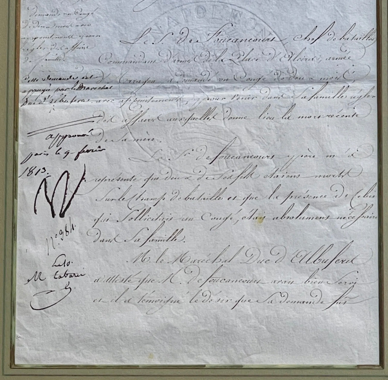 NAPOLEON BONAPARTE * PSA/DNA * Autograph Document Signed Approving Leave