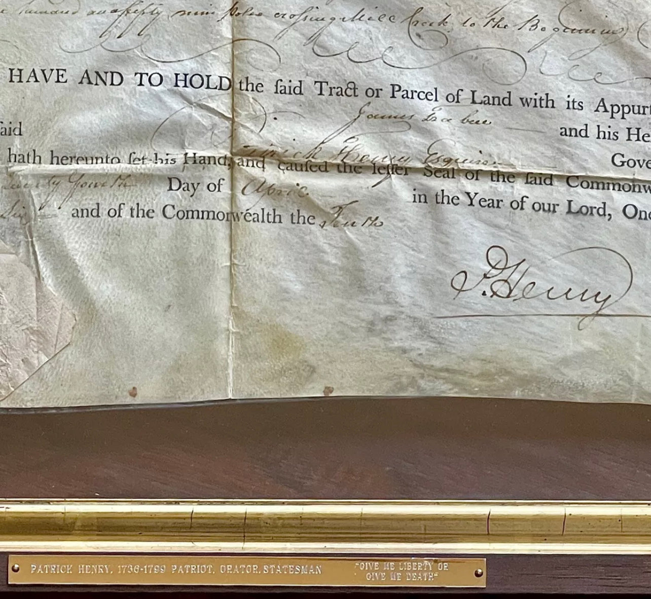 PATRICK HENRY * PSA * Autograph LAND GRANT Signed For REVOLUTIONARY WAR Soldier
