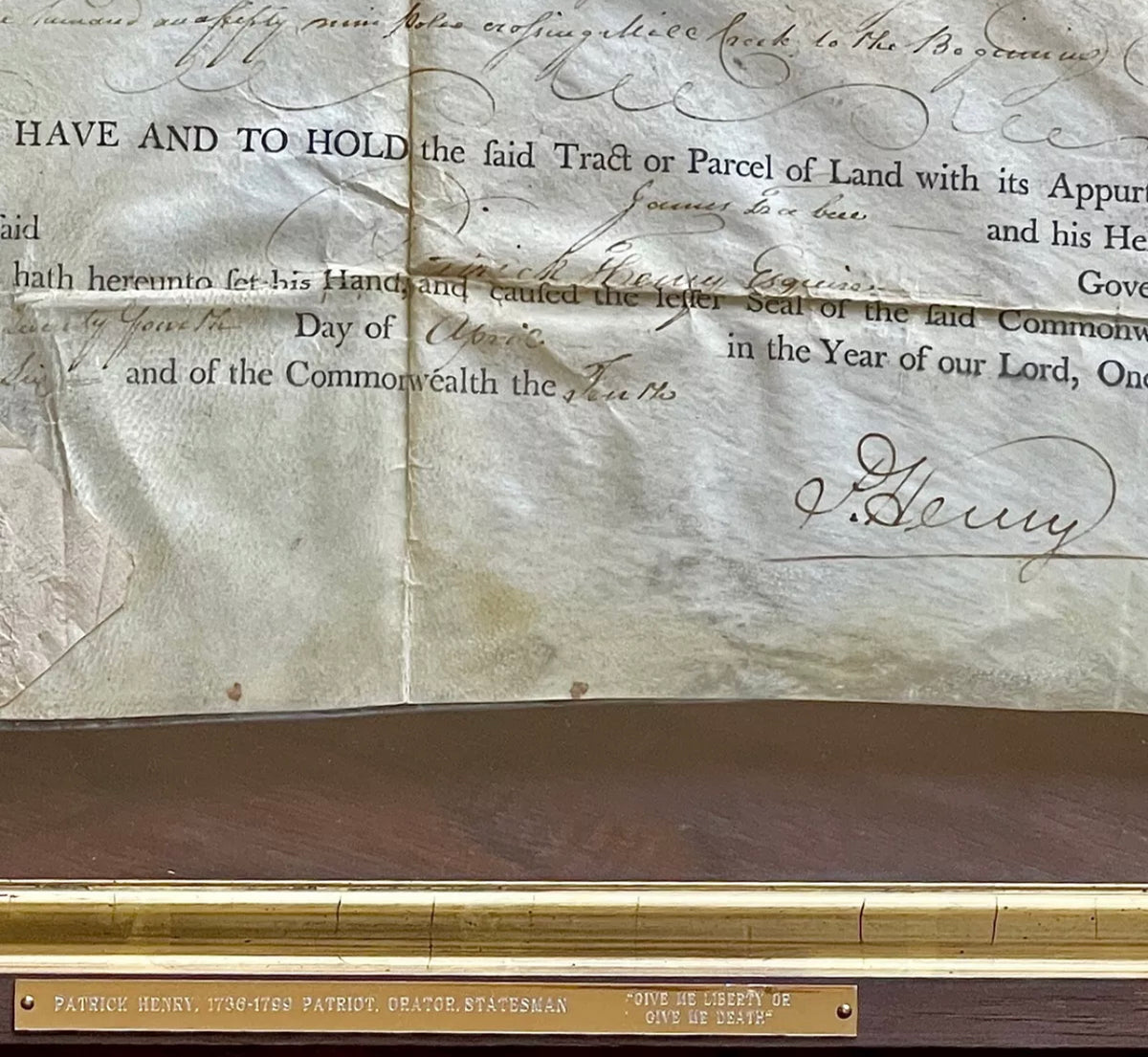 PATRICK HENRY * PSA * Autograph LAND GRANT Signed For REVOLUTIONARY WAR Soldier