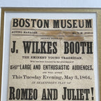 JOHN WILKES BOOTH * Authentic ROMEO & JULIET Playbill * 1864 * Abraham Lincoln