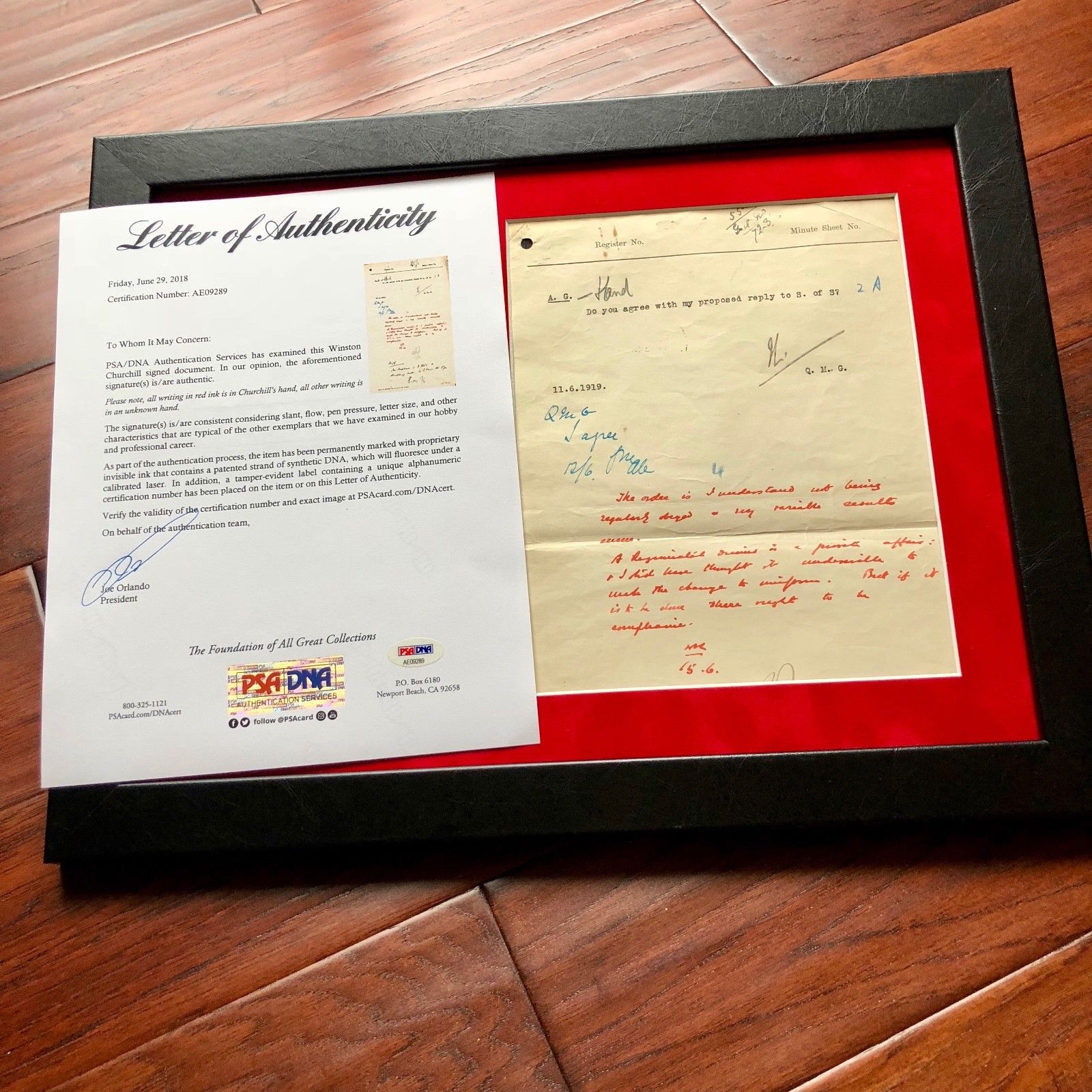 WINSTON S. CHURCHILL * PSA/DNA * Authentic Handwritten AUTOGRAPH Note SIGNED
