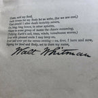 WALT WHITMAN * JSA LOA * Leaves Of Grass Autograph Book Signed
