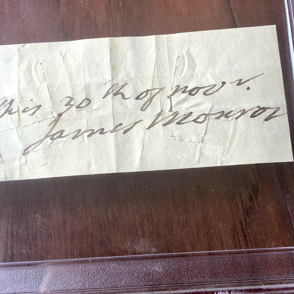 JAMES MONROE * PSA/DNA Slab * Autograph Endorsement Signed As President *