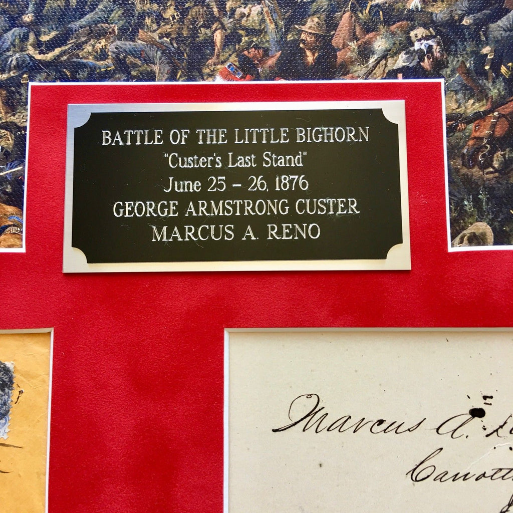 GEORGE CUSTER + MARCUS RENO "Last Stand" AUTOGRAPHS SIGNED * Little Bighorn