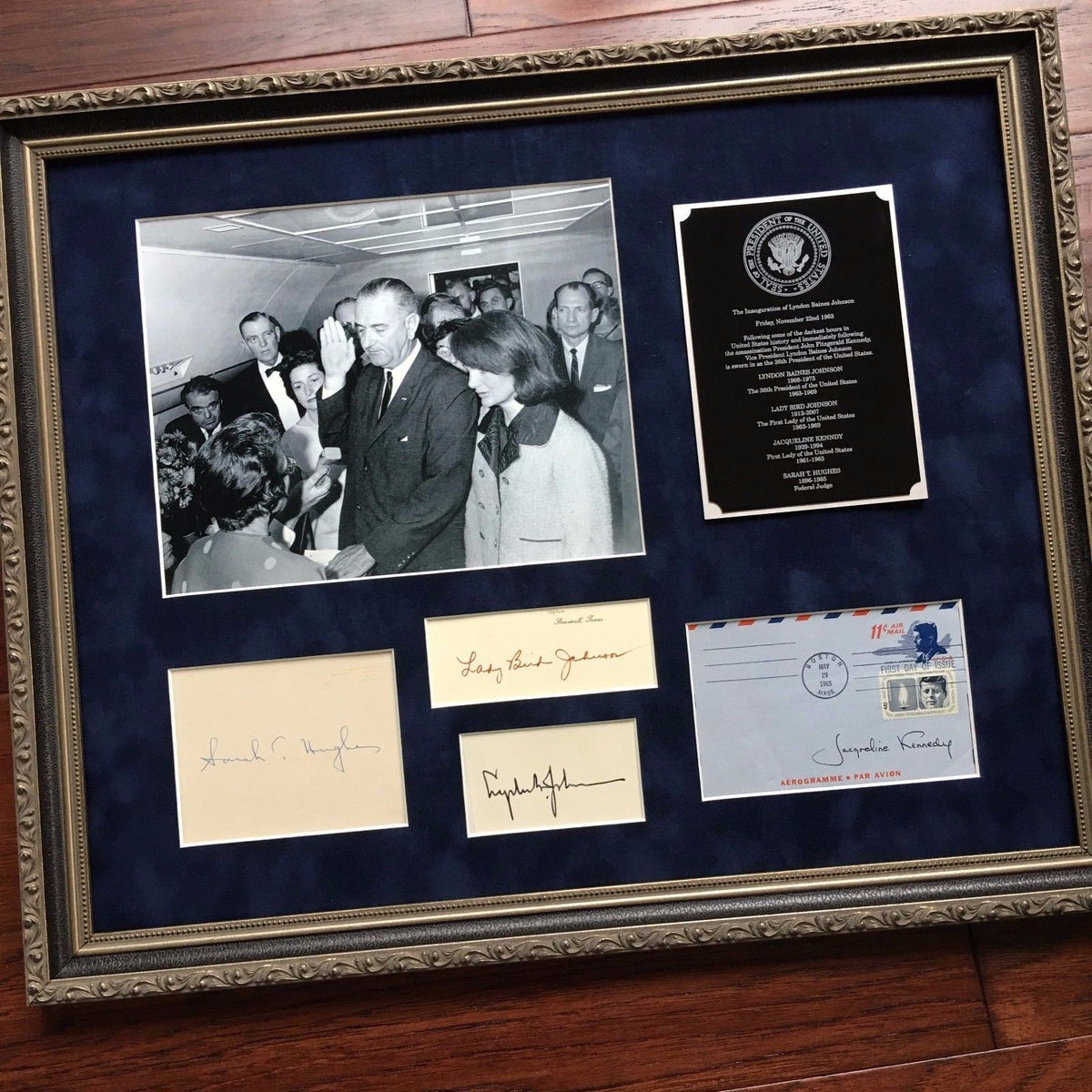 President LYNDON JOHNSON * Autograph JACQUELINE KENNEDY SIGNED * Lady Bird JFK