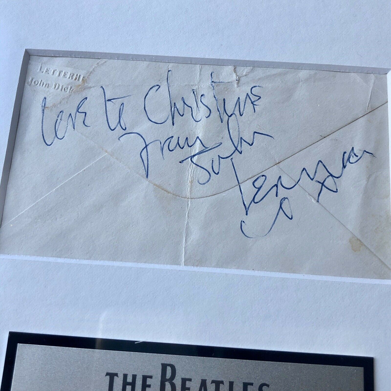 JOHN LENNON * JSA LOA * Autograph 1963 Envelope Signature Signed * The Beatles
