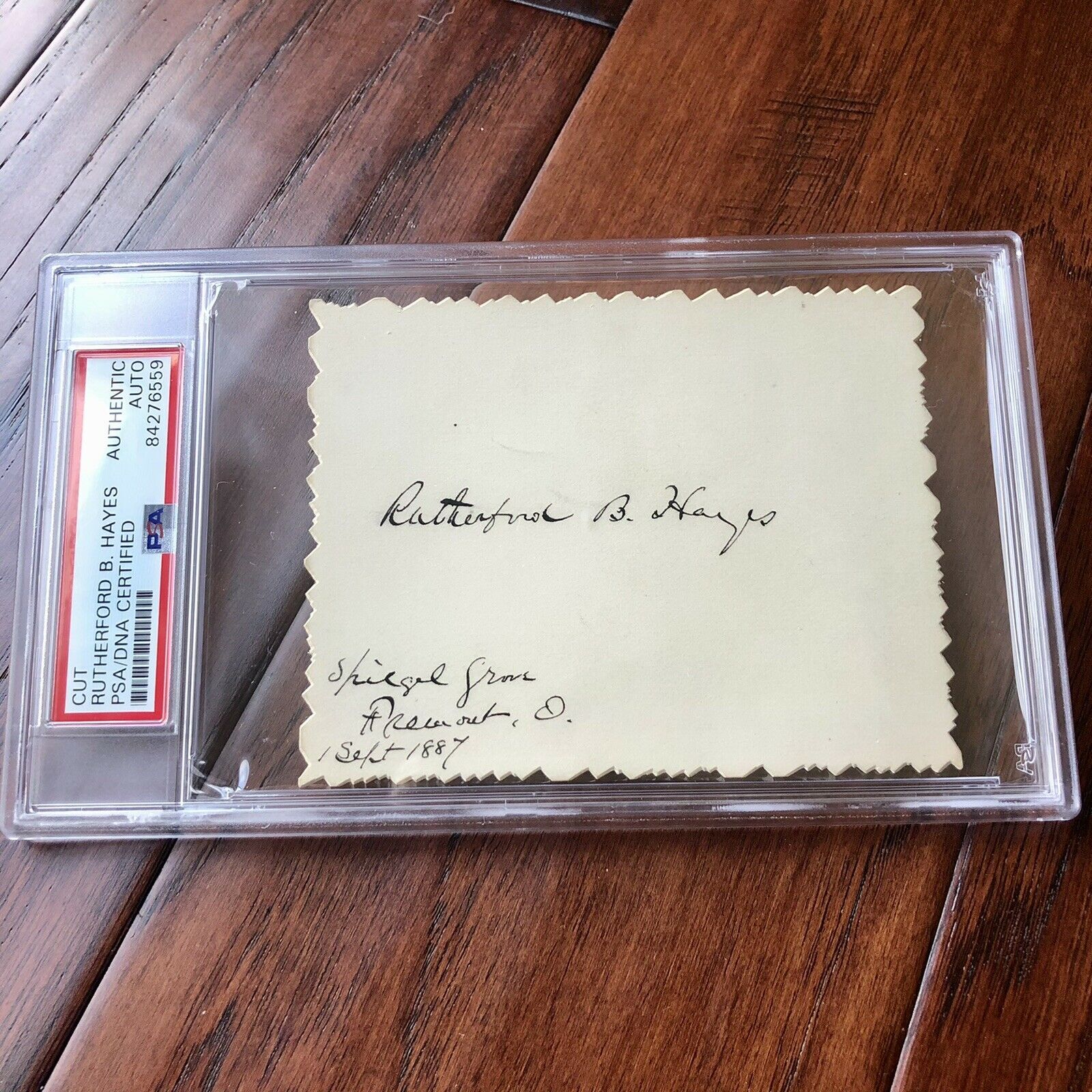 RUTHERFORD B. HAYES * PSA/DNA Slab * Signed Autograph Card Inscribed * President