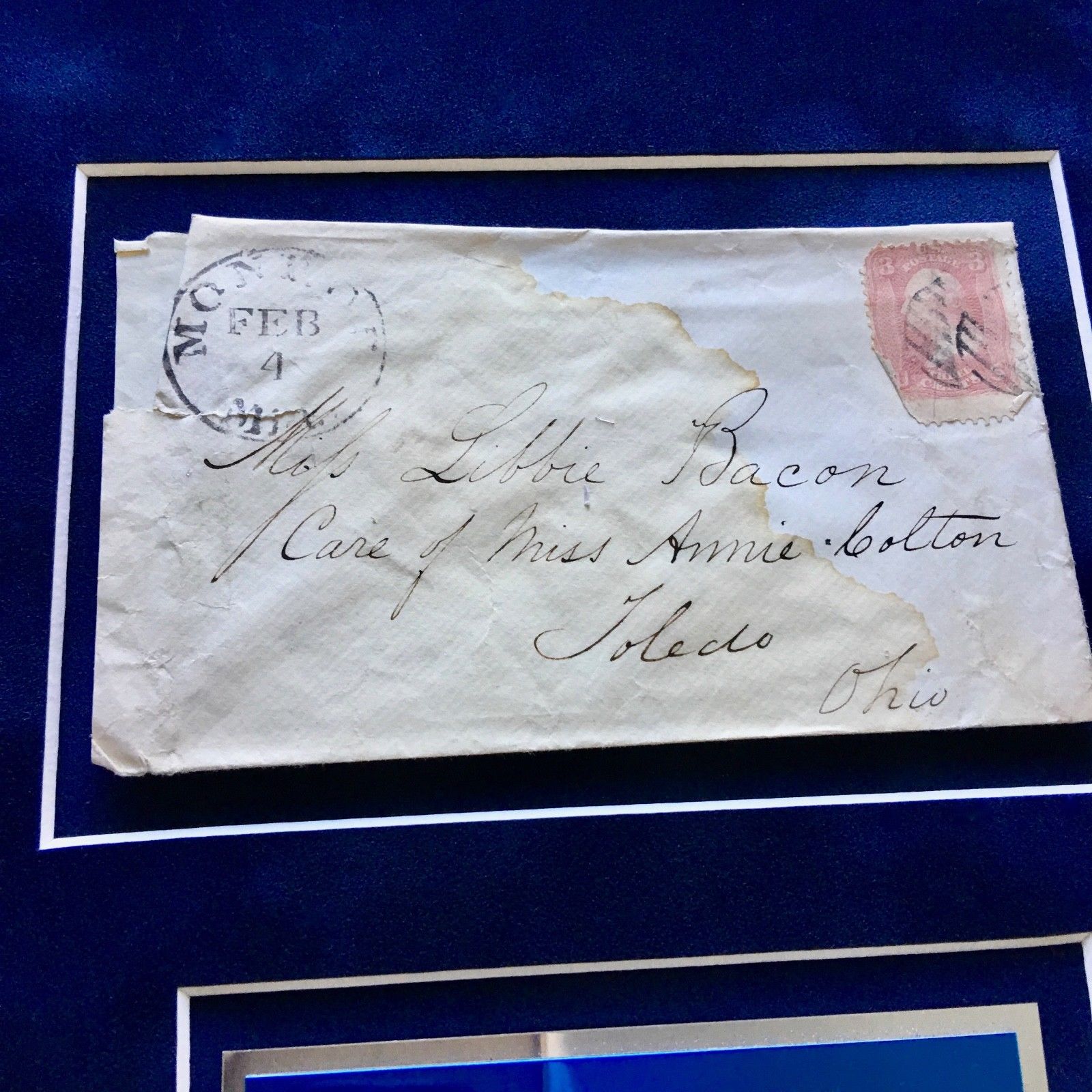 GEORGE CUSTER * Early Handwritten AUTOGRAPH Envelope Signed * Courting His Wife!
