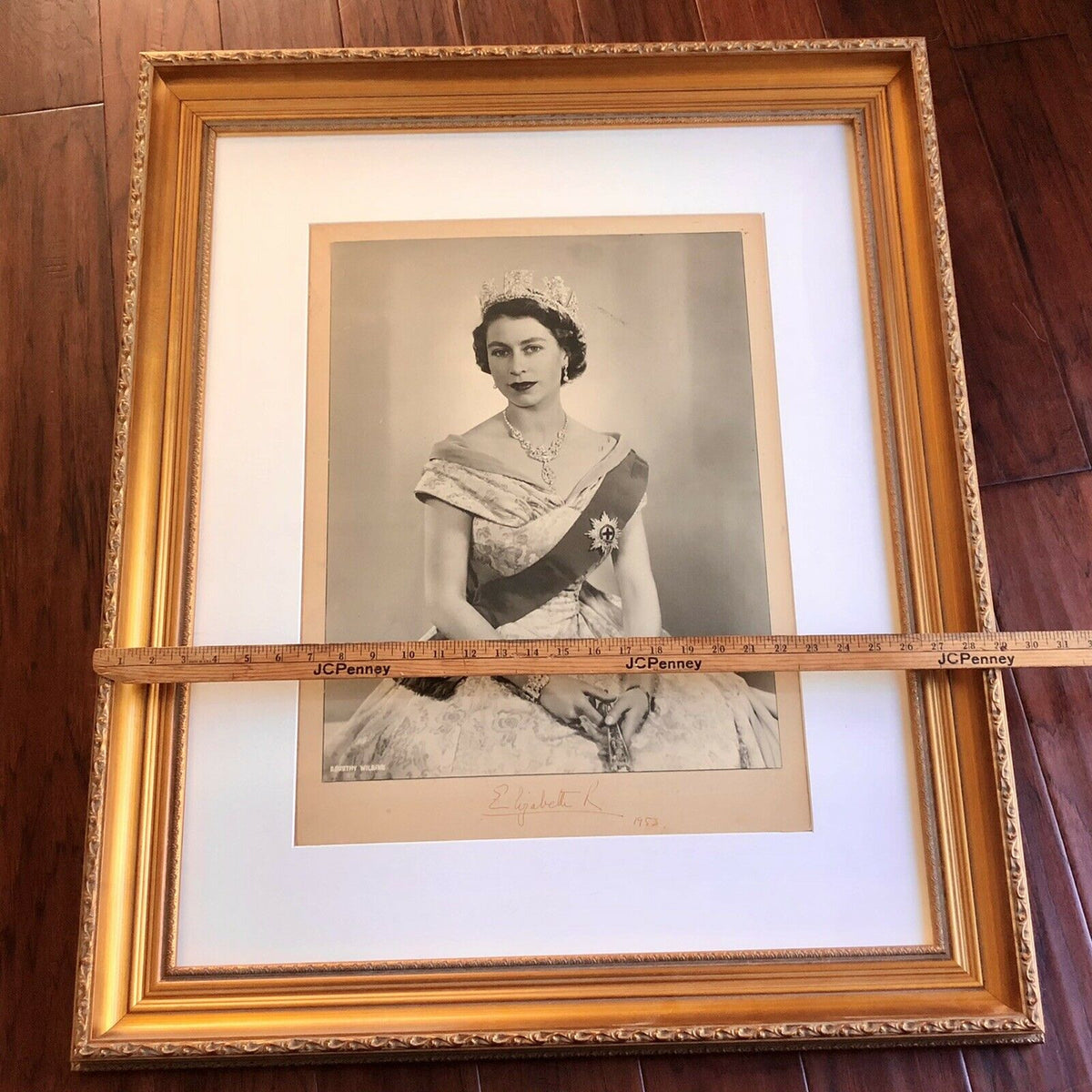 QUEEN ELIZABETH II * JSA LOA * Signed 16x22 Coronation Year Autograph Portrait *