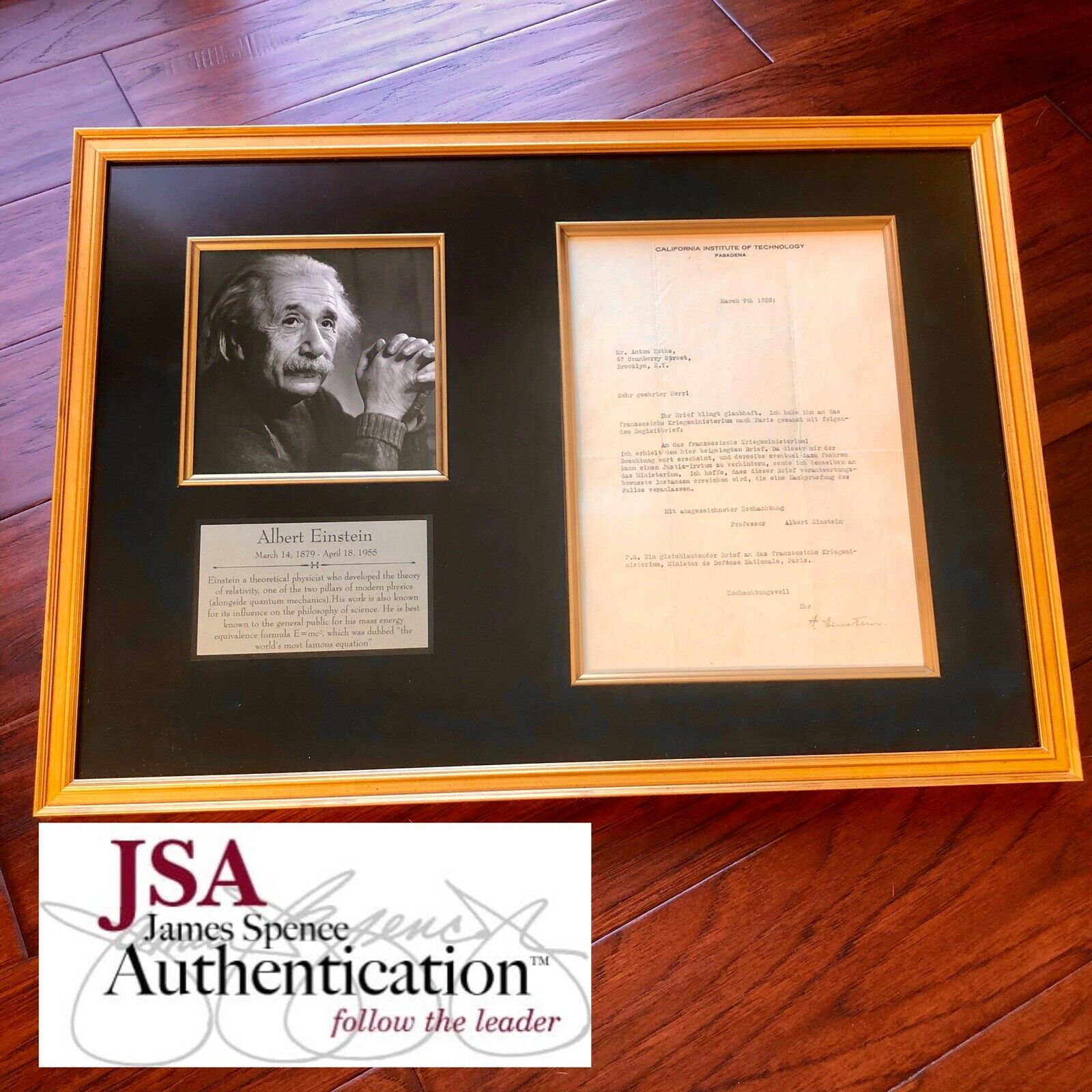 ALBERT EINSTEIN * JSA LOA * Autograph Letter Signed While Fleeing Nazi Germany