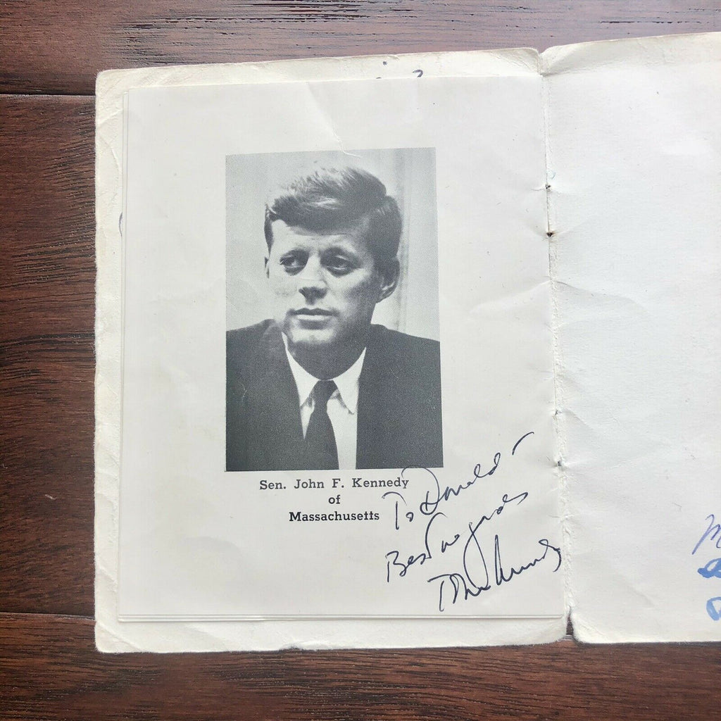 JOHN F. KENNEDY * JSA LOA * Autograph Photo Signed As Senator In Dinner Program