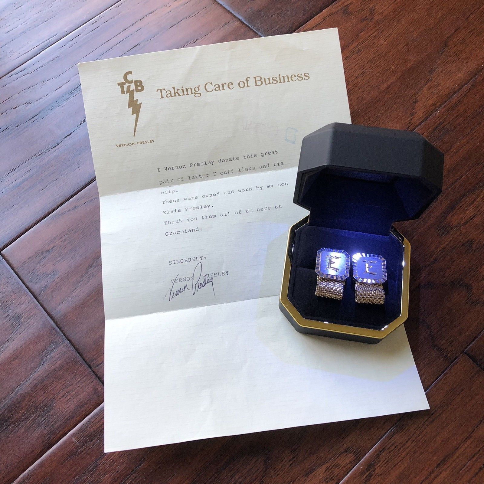 ELVIS PRESLEY * Personally OWNED & WORN CUFF LINKS * COA From His Father