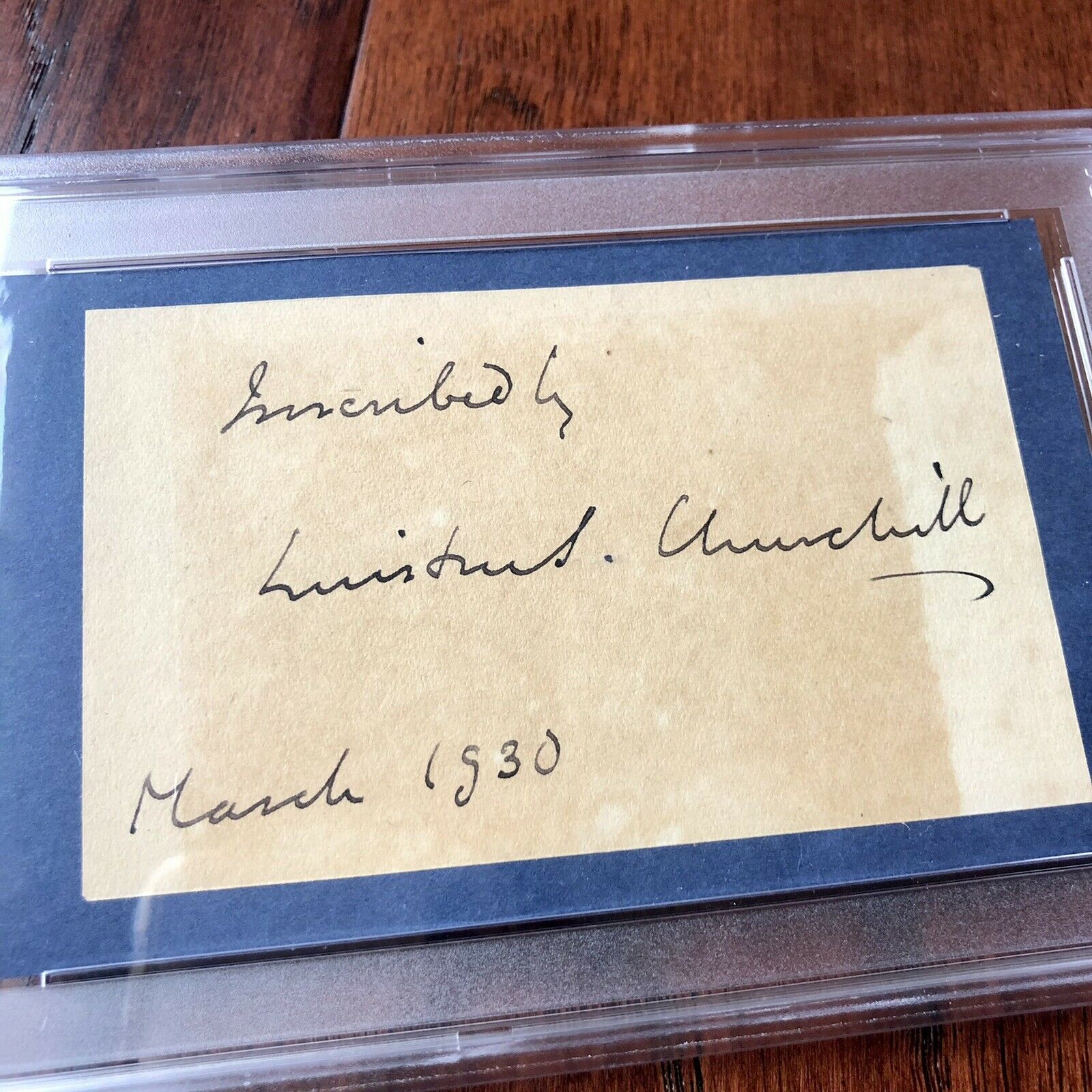 WINSTON S. CHURCHILL * PSA/DNA Slab * Autograph Inscribed Cut Card Signed *