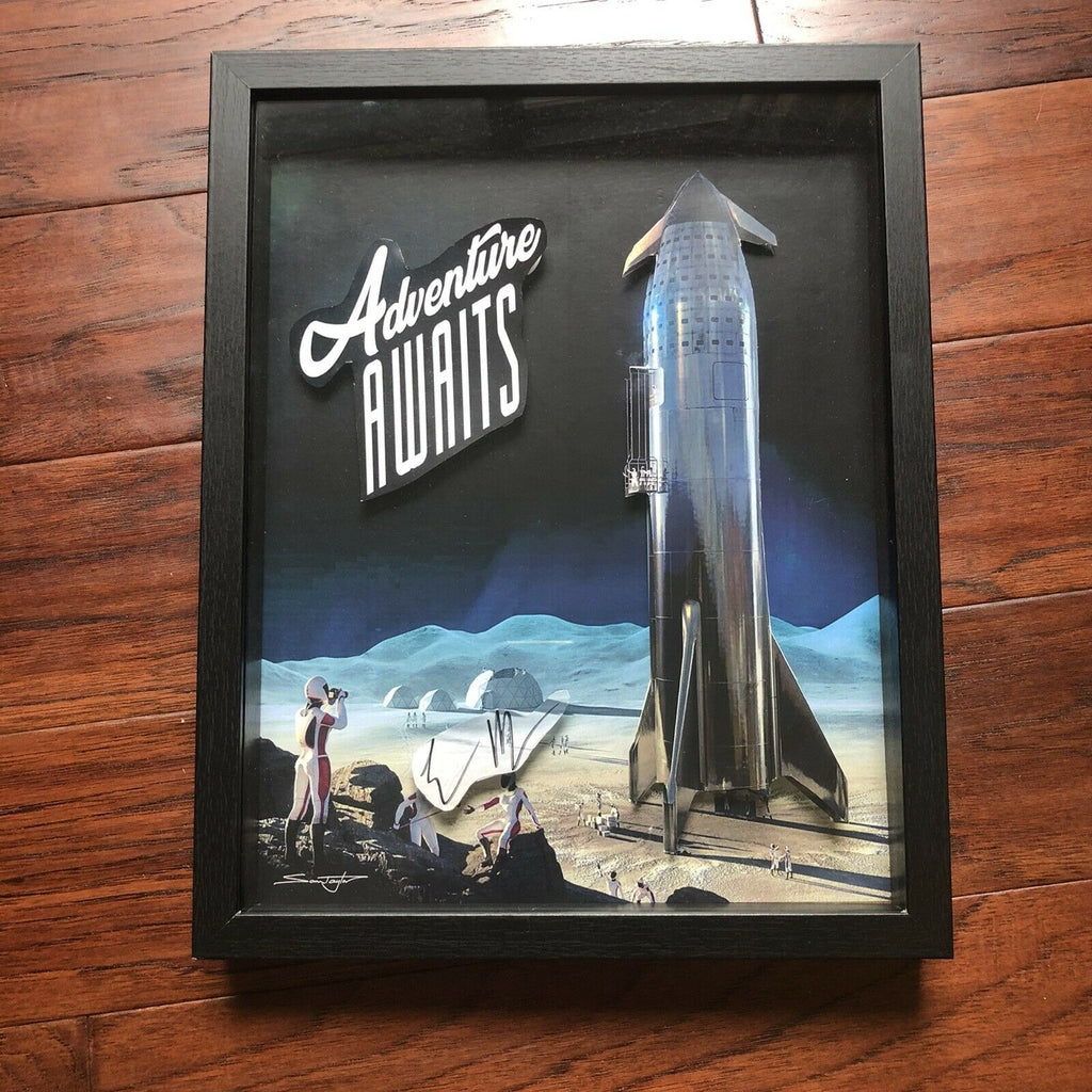 ELON MUSK * JSA LOA * Autograph 11x14 3D Signed Shadow Box Photo * Tesla