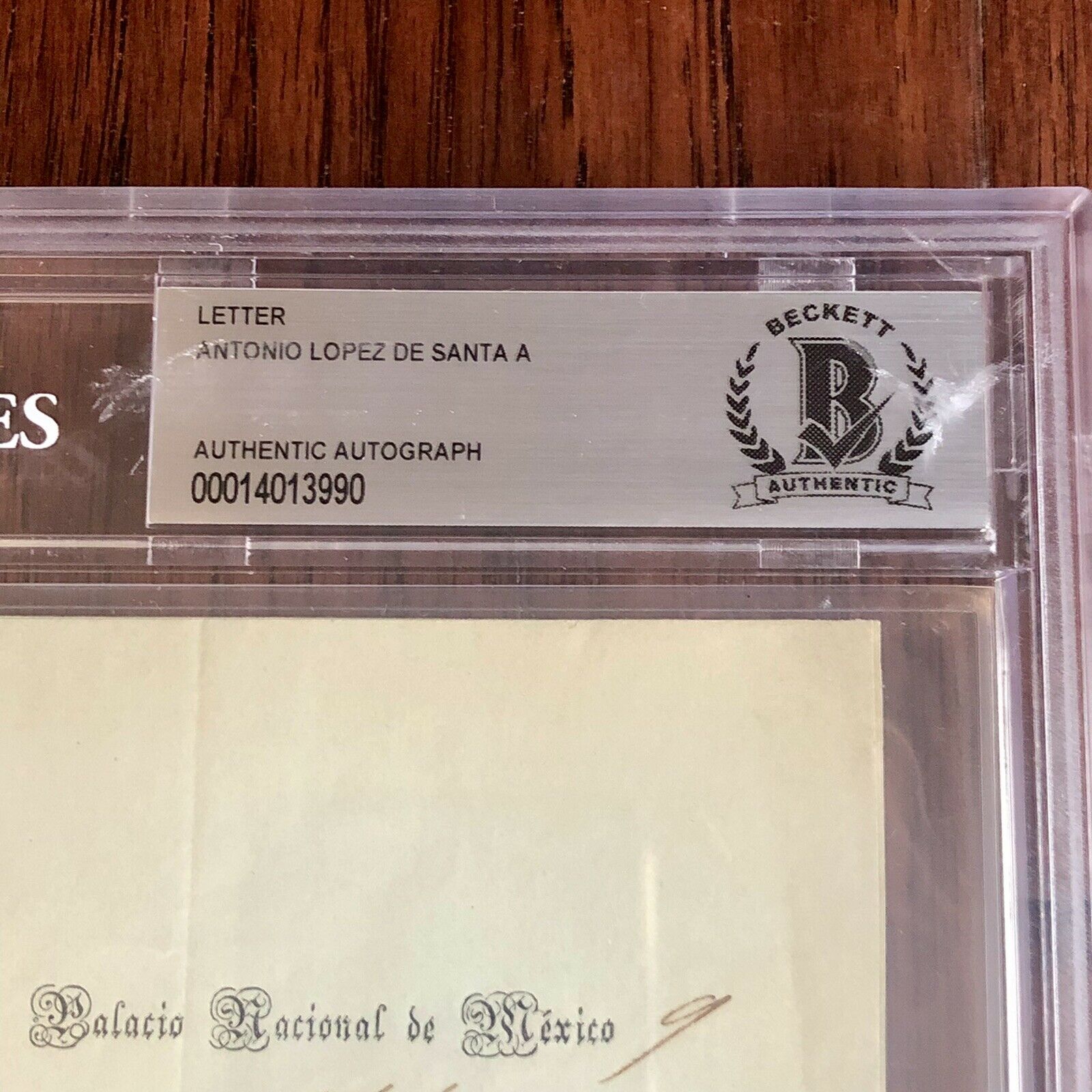 ANTONIO LOPEZ DE SANTA ANNA * Beckett BAS * Autograph Letter Signed As President