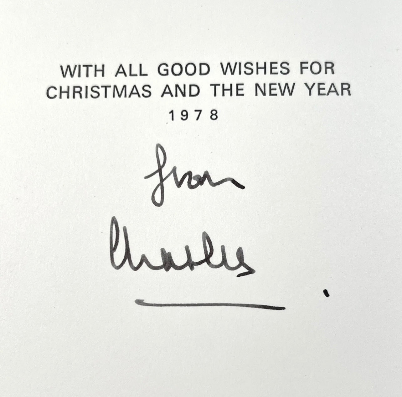 KING CHARLES III * PSA/DNA * Signed 1978 Christmas Card Autograph * Prince