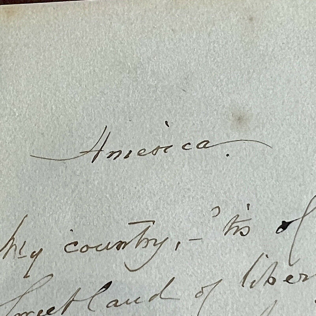 SAMUEL FRANCIS SMITH *Beckett BAS * America / My Country 'Tis of Thee AUTOGRAPH