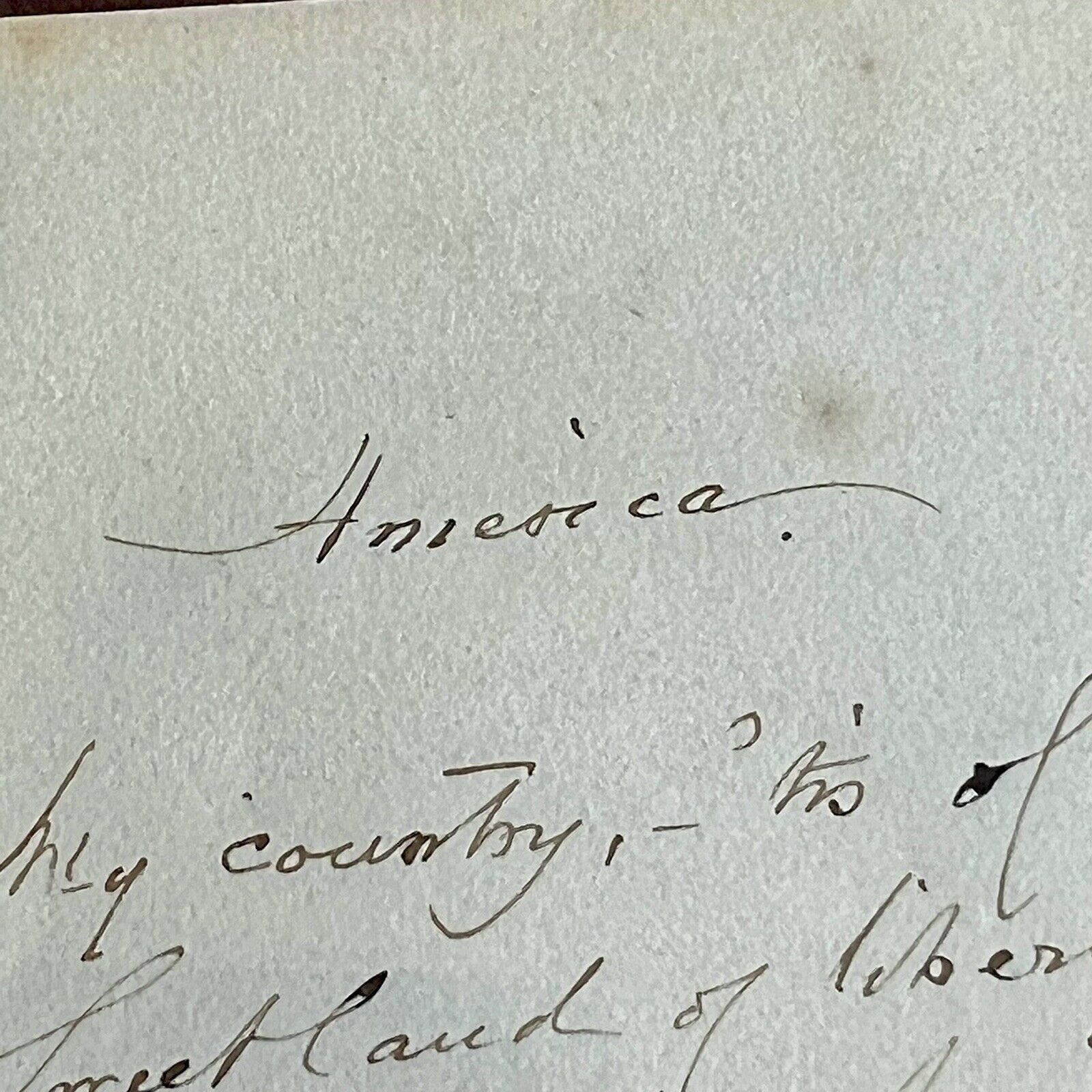 SAMUEL FRANCIS SMITH *Beckett BAS * America / My Country 'Tis of Thee AUTOGRAPH