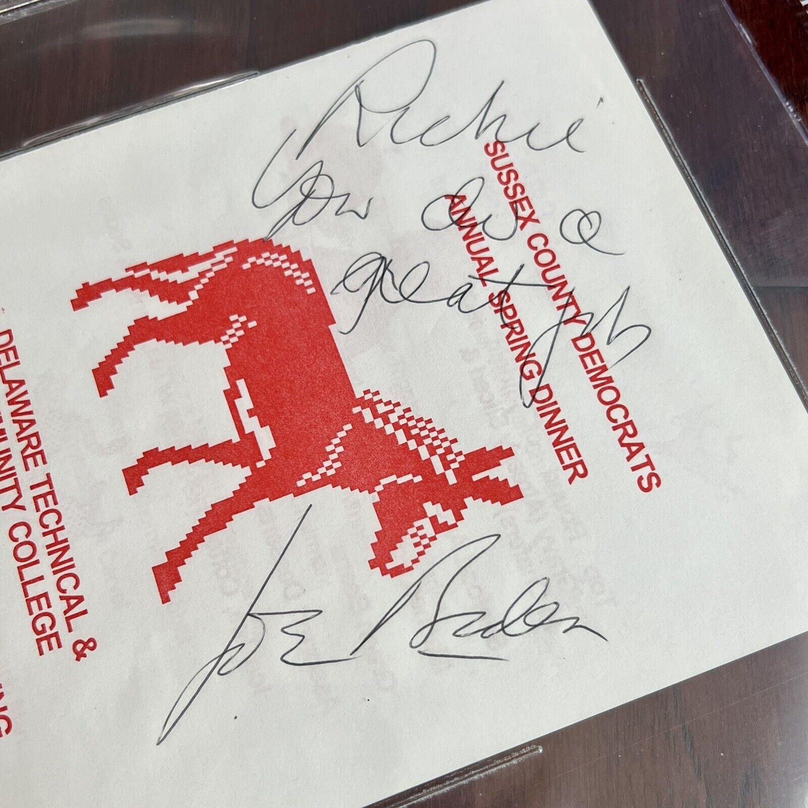 JOE BIDEN * BECKETT BAS Slab * Signed Democrat Donkey Autograph Pamphlet