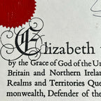 QUEEN ELIZABETH II * JSA LOA * Hand Signed Royal Pardon Document Autograph