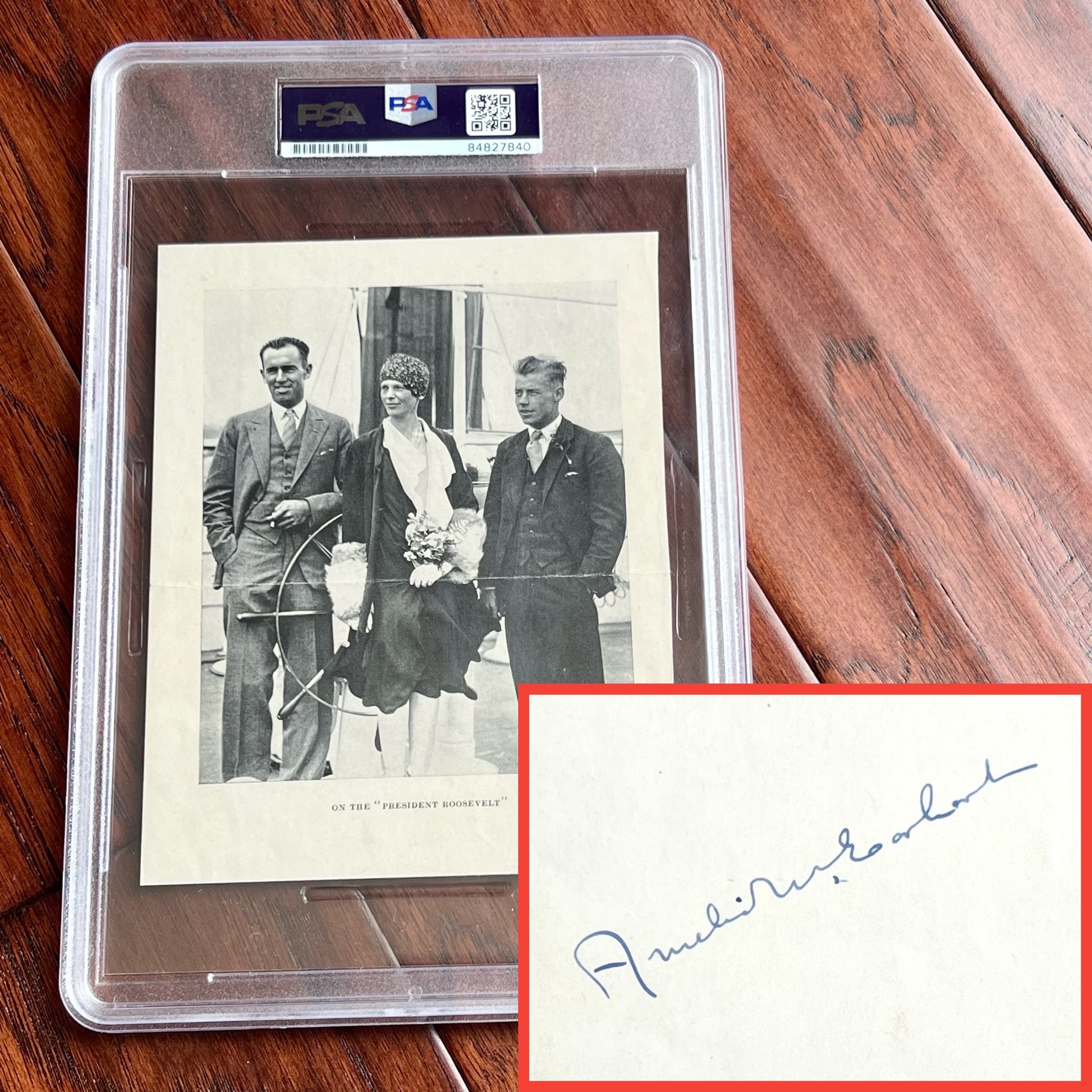 AMELIA EARHART * PSA/DNA * AUTOGRAPH Full Signature Photo SIGNED *Trans-Atlantic