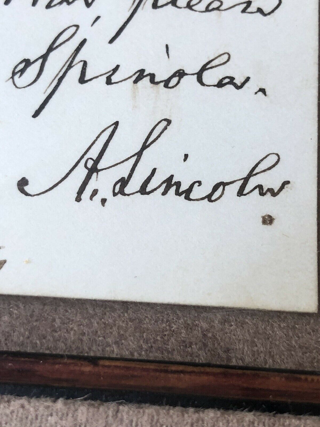 ABRAHAM LINCOLN * BAS 10 * Autograph Card Signed From EDWIN STANTON Collection