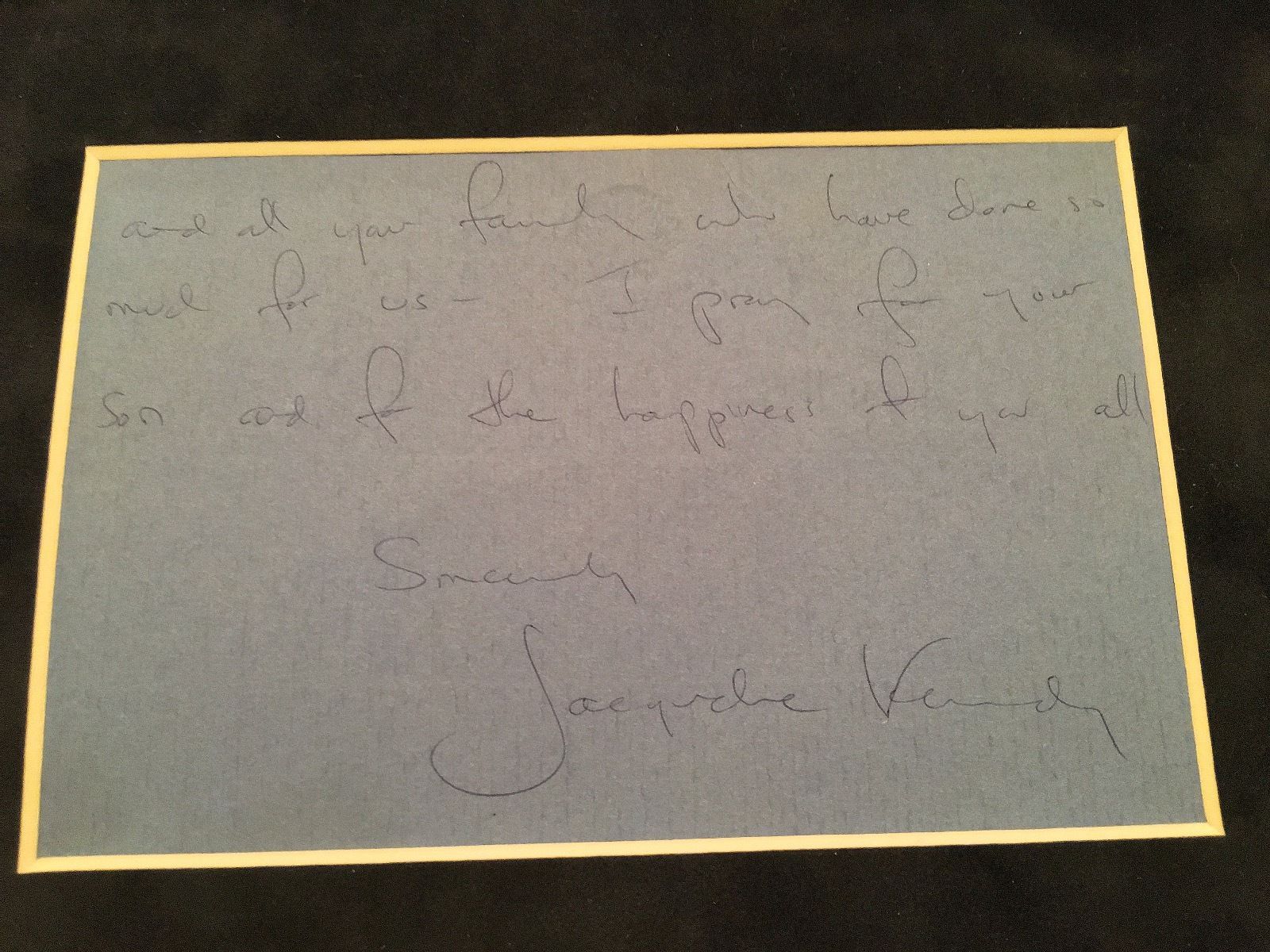 Jacqueline Kennedy Autograph Letter Signed to Her Florist on a Note card