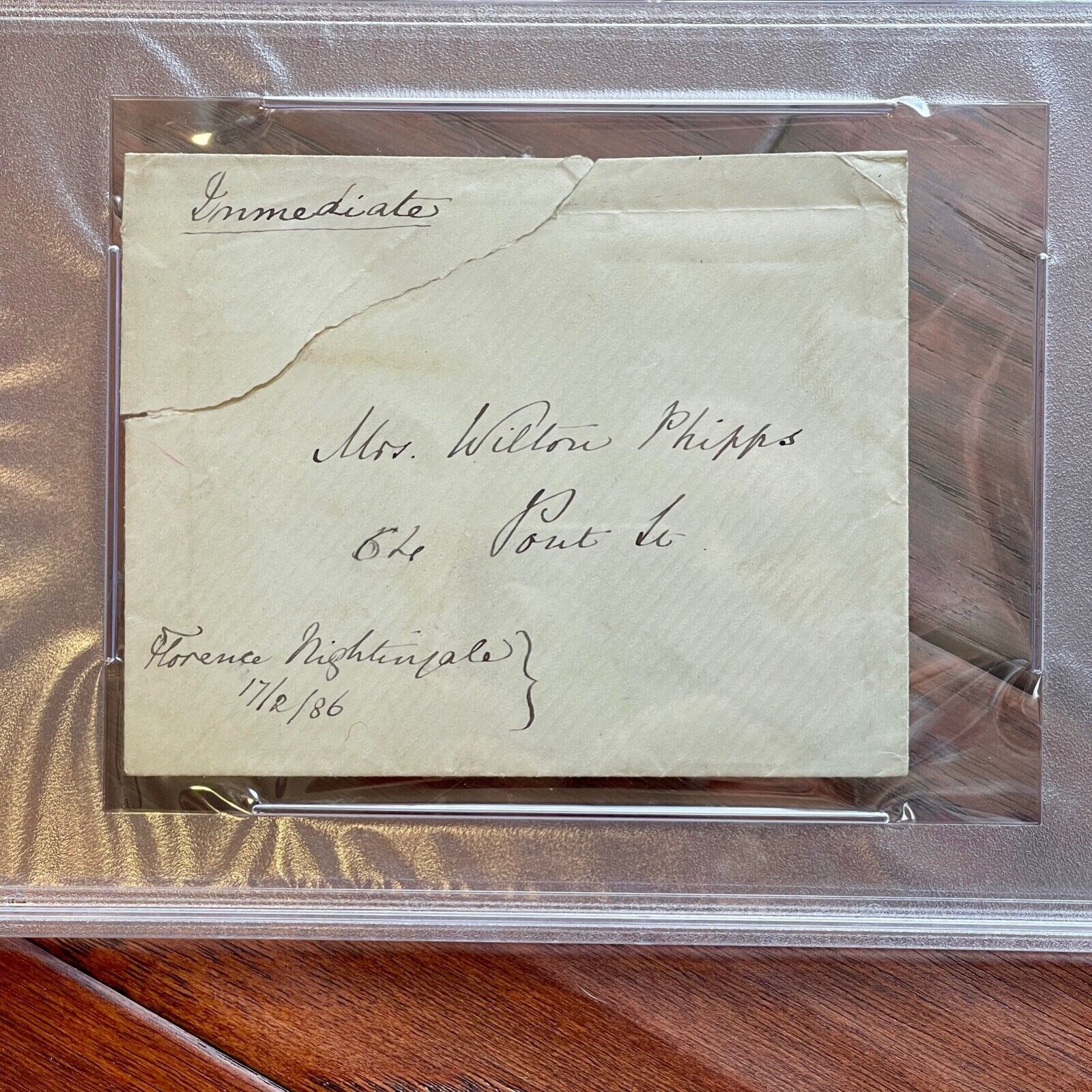 FLORENCE NIGHTINGALE * PSA/DNA * AUTOGRAPH Envelope SIGNED * To Red Cross Member