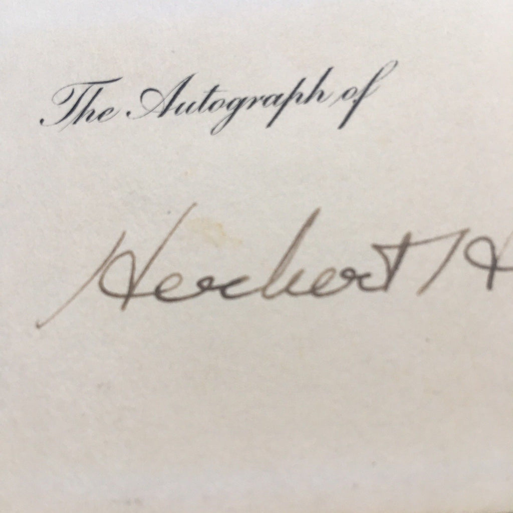 HERBERT HOOVER * AUTHENTIC autograph card * HAND SIGNED * President