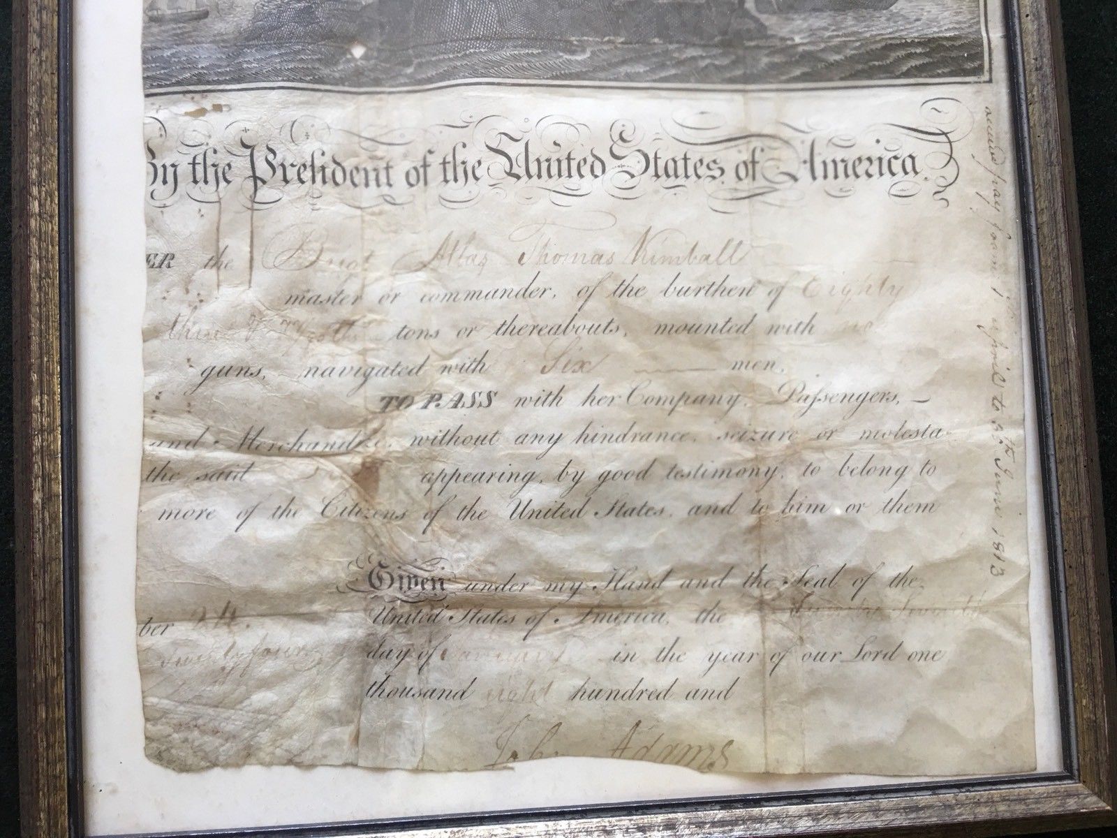 JOHN ADAMS * Scarce AUTOGRAPH Ships Paper SIGNED * AS PRESIDENT * Election Year