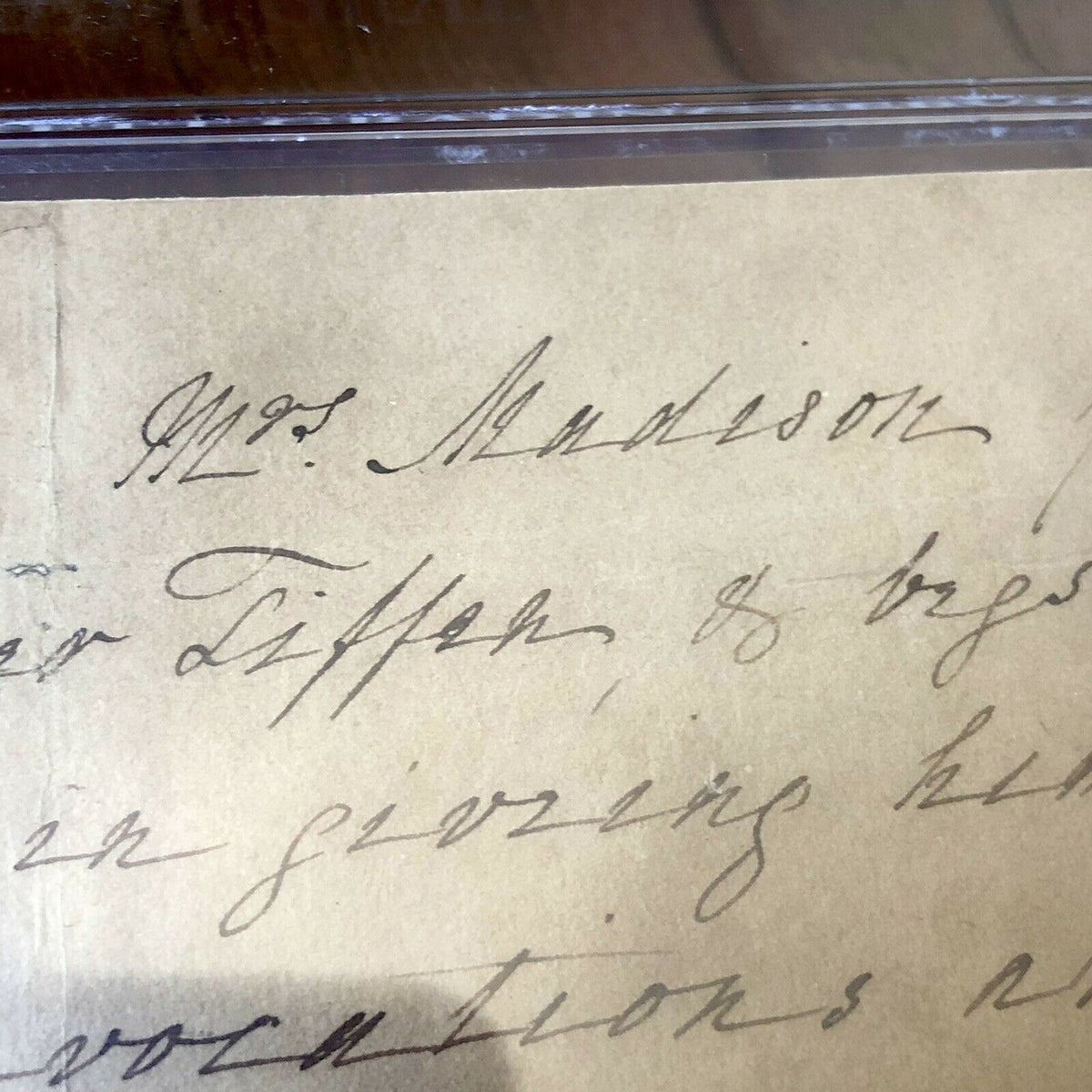 Dolley Madison * BAS Beckett Slabbed * Autograph Handwritten Letter Signed