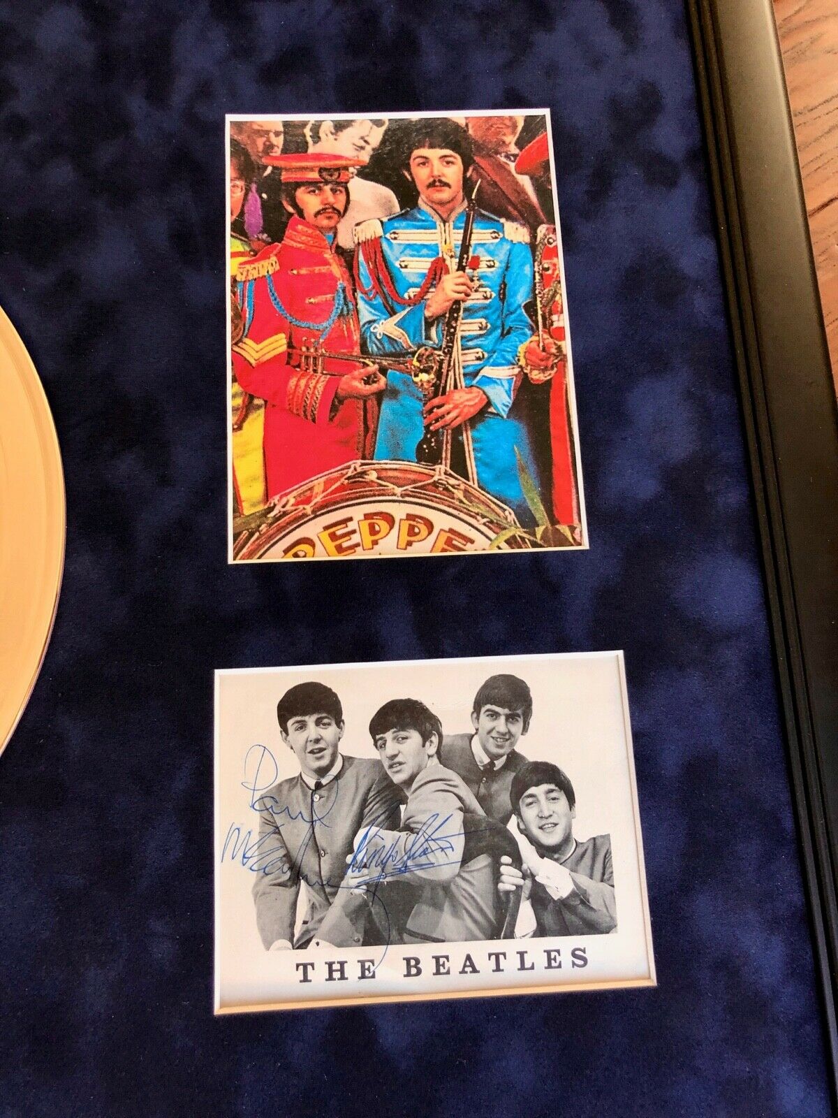 PAUL MCCARTNEY + RINGO STARR SIGNED Beatles PEPPER Autographs Gold Record * COA